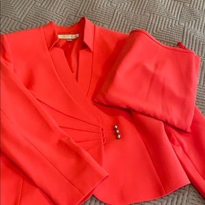 Pink suit with skirt